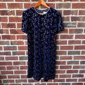 Another Thyme Vintage Sparkly Navy Blue Dress Size 14